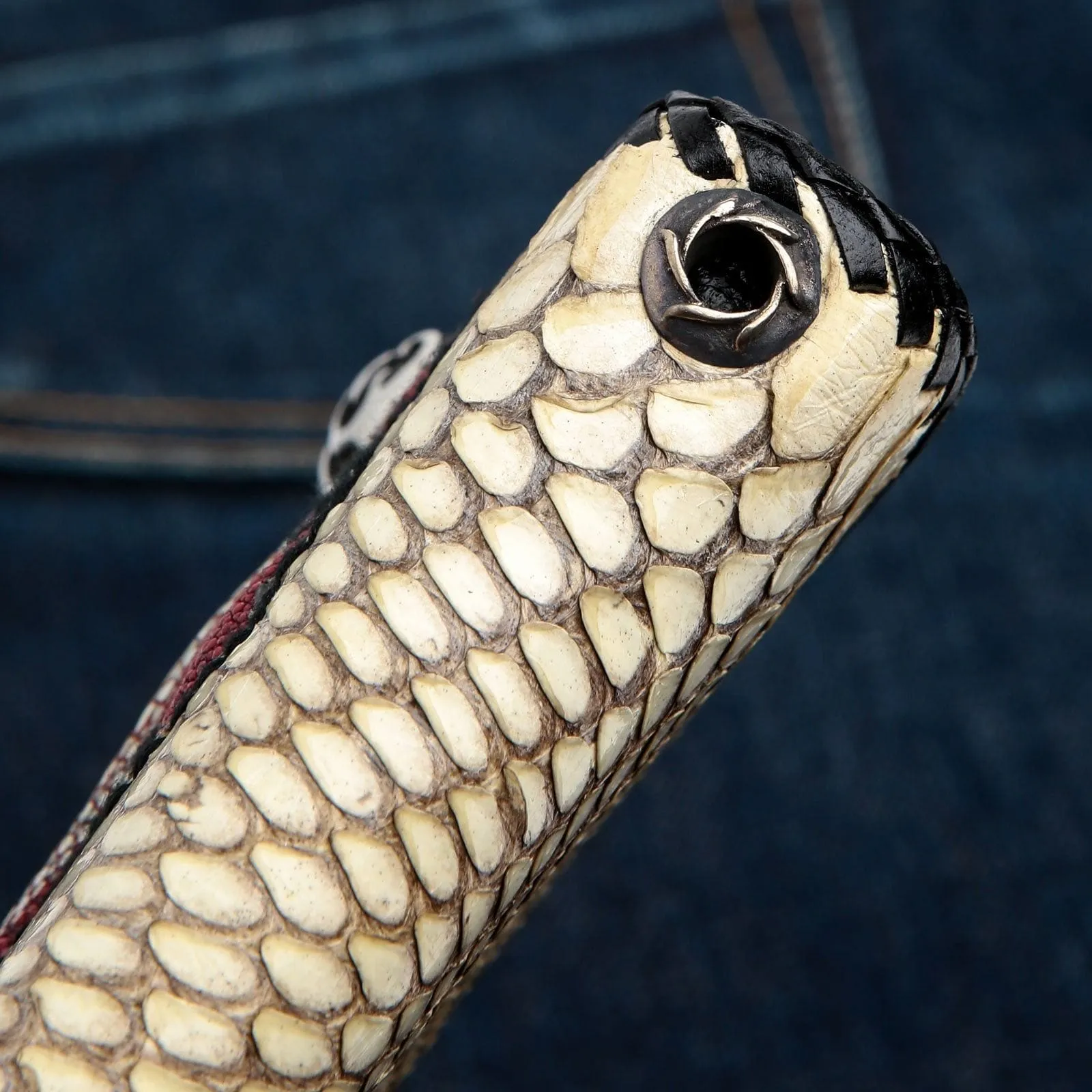 Genuine Cross Stingray Cobra Skin Leather Biker Wallet