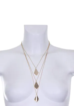 Gold Layered Necklace with Diamond Pendant