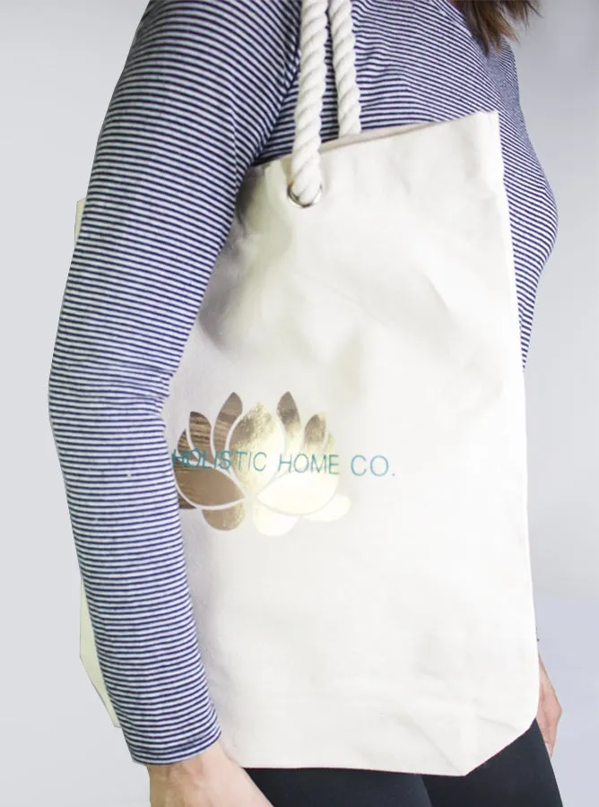 Gold Lotus Tote Bag