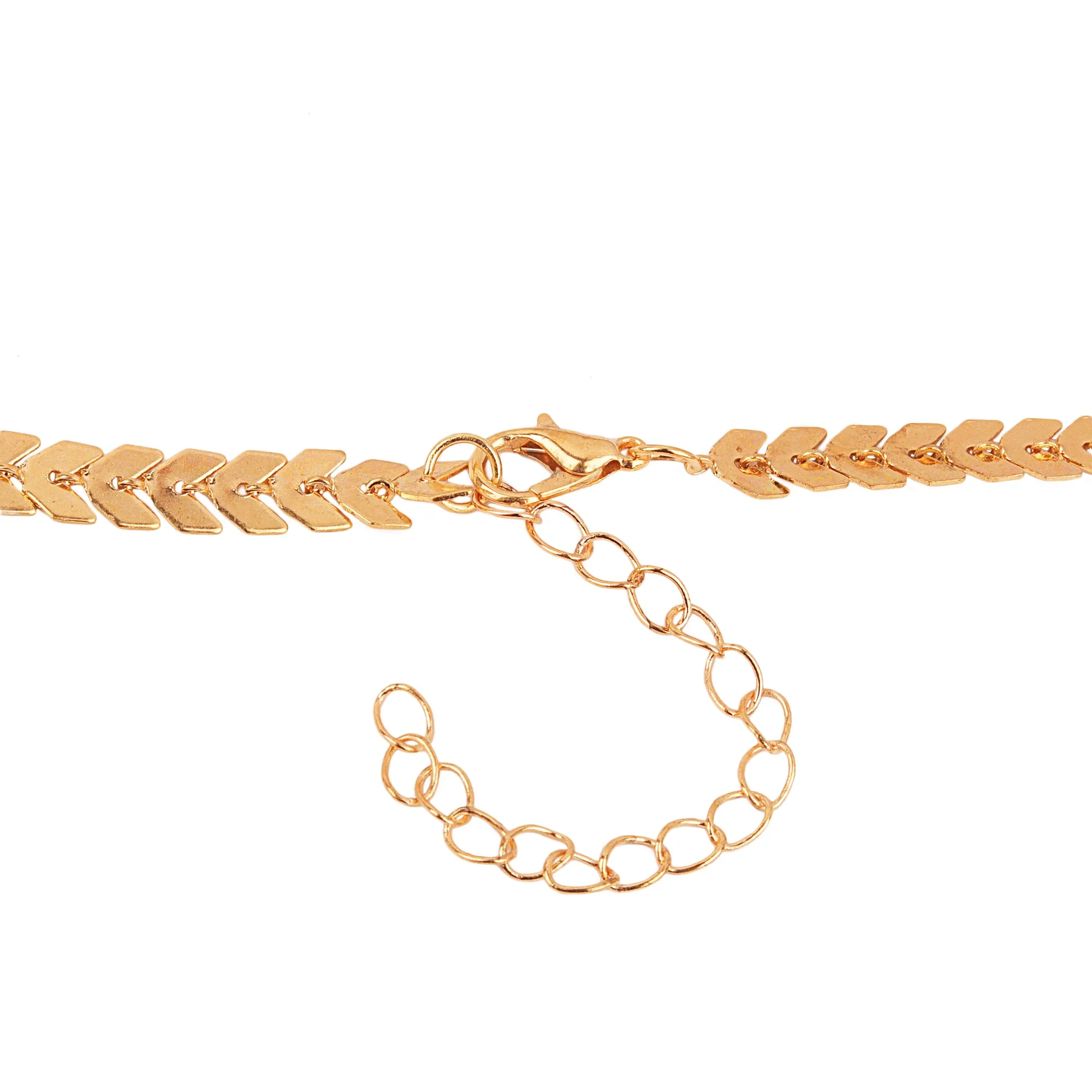 Gold Plated Leaves Choker Necklace