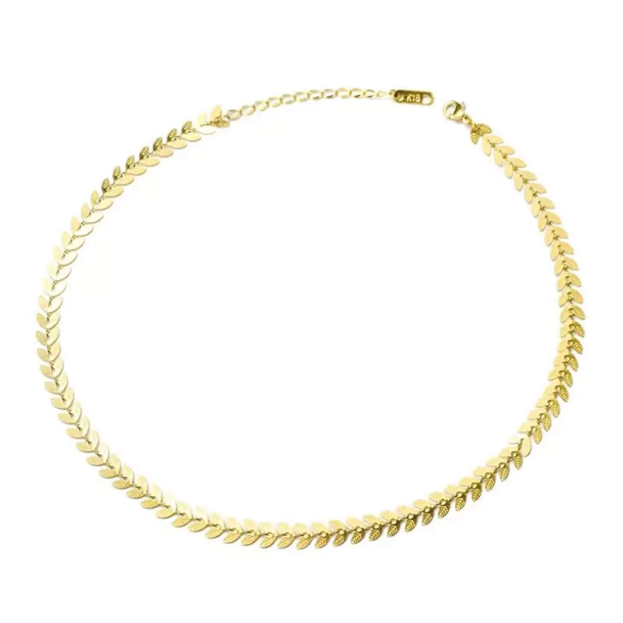 Gold Plated Leaves Choker Necklace