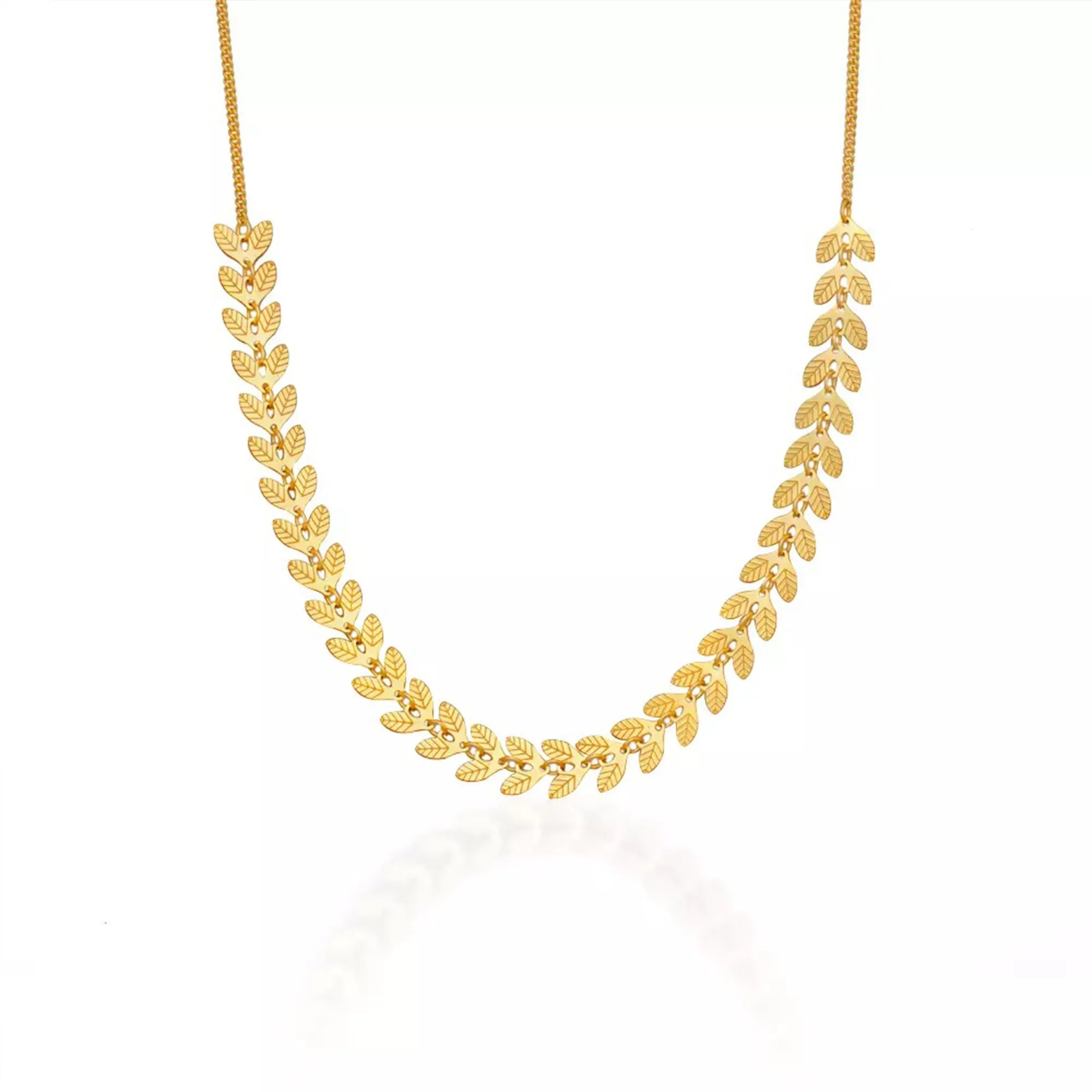 Gold Plated Leaves Choker Necklace