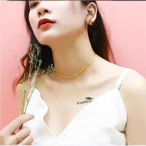 Gold Plated Leaves Choker Necklace