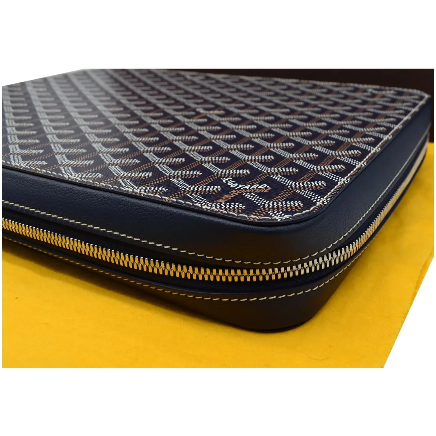GOYARD Universal Companion Portfolio Goyardine Canvas Briefcase Bag Black