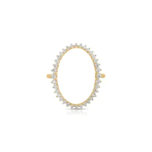 Graduated Diamond Oval Ring