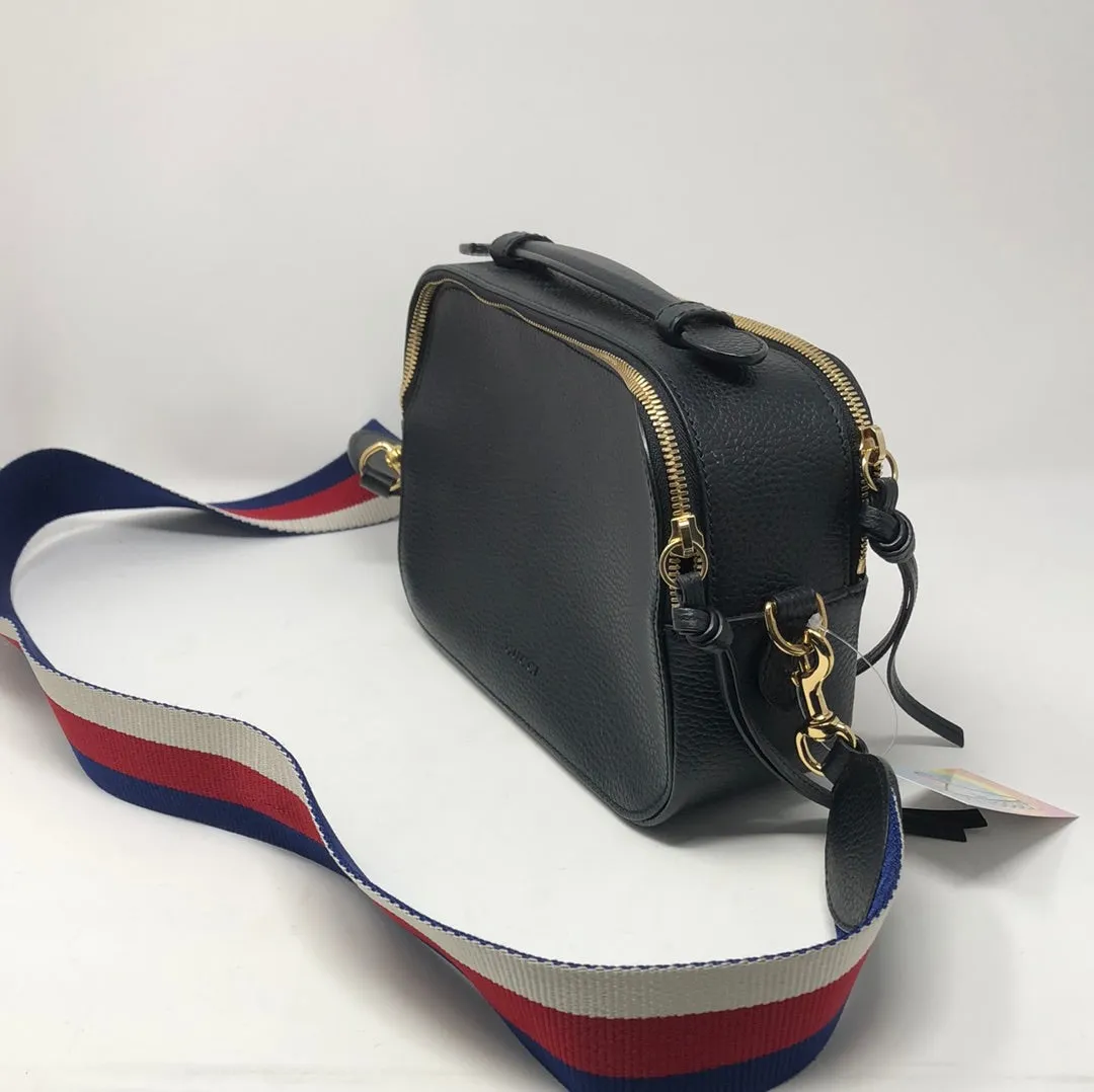 Gucci 2017 Kingsnake Camera Bag with Red, White and Blue Crossbody Strap