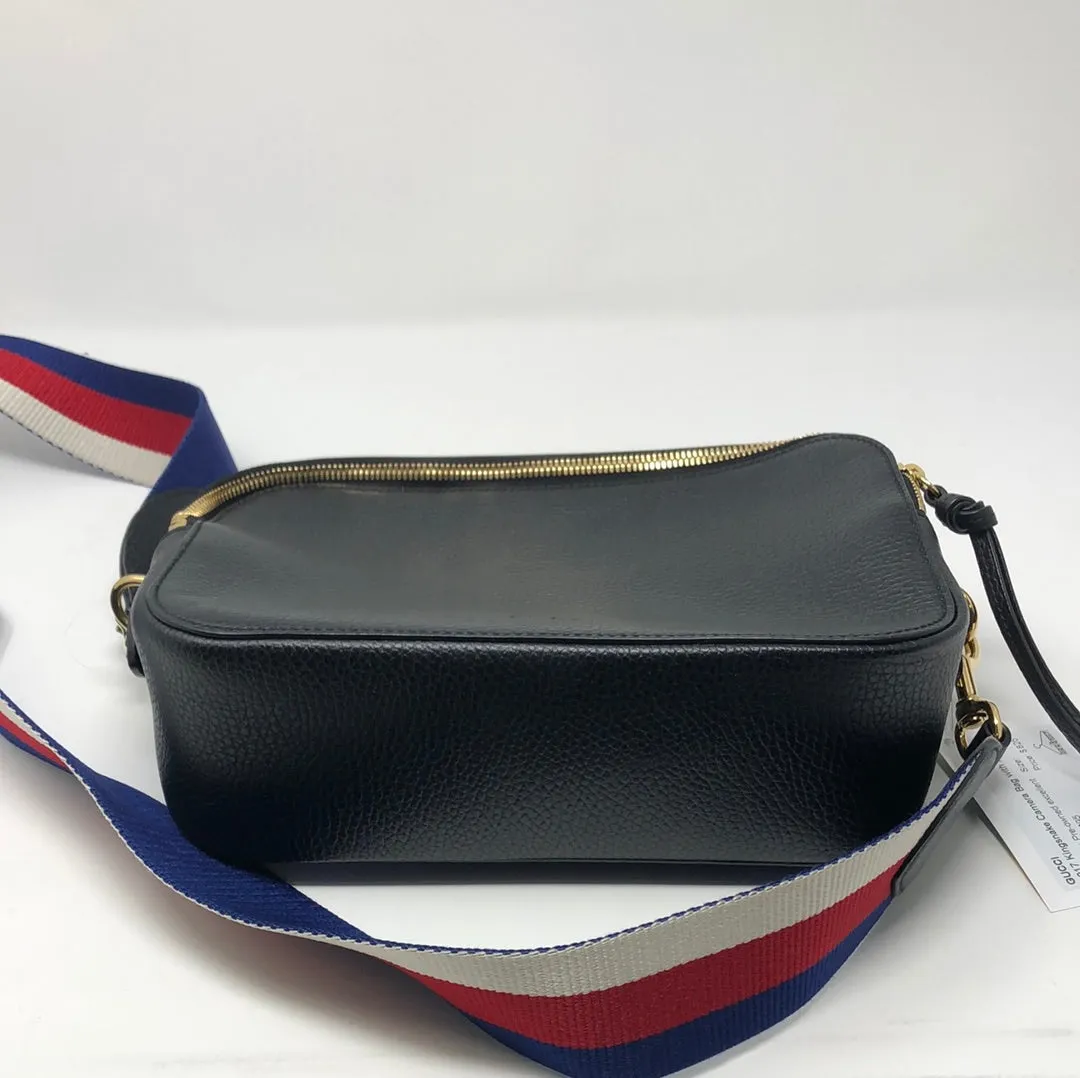 Gucci 2017 Kingsnake Camera Bag with Red, White and Blue Crossbody Strap
