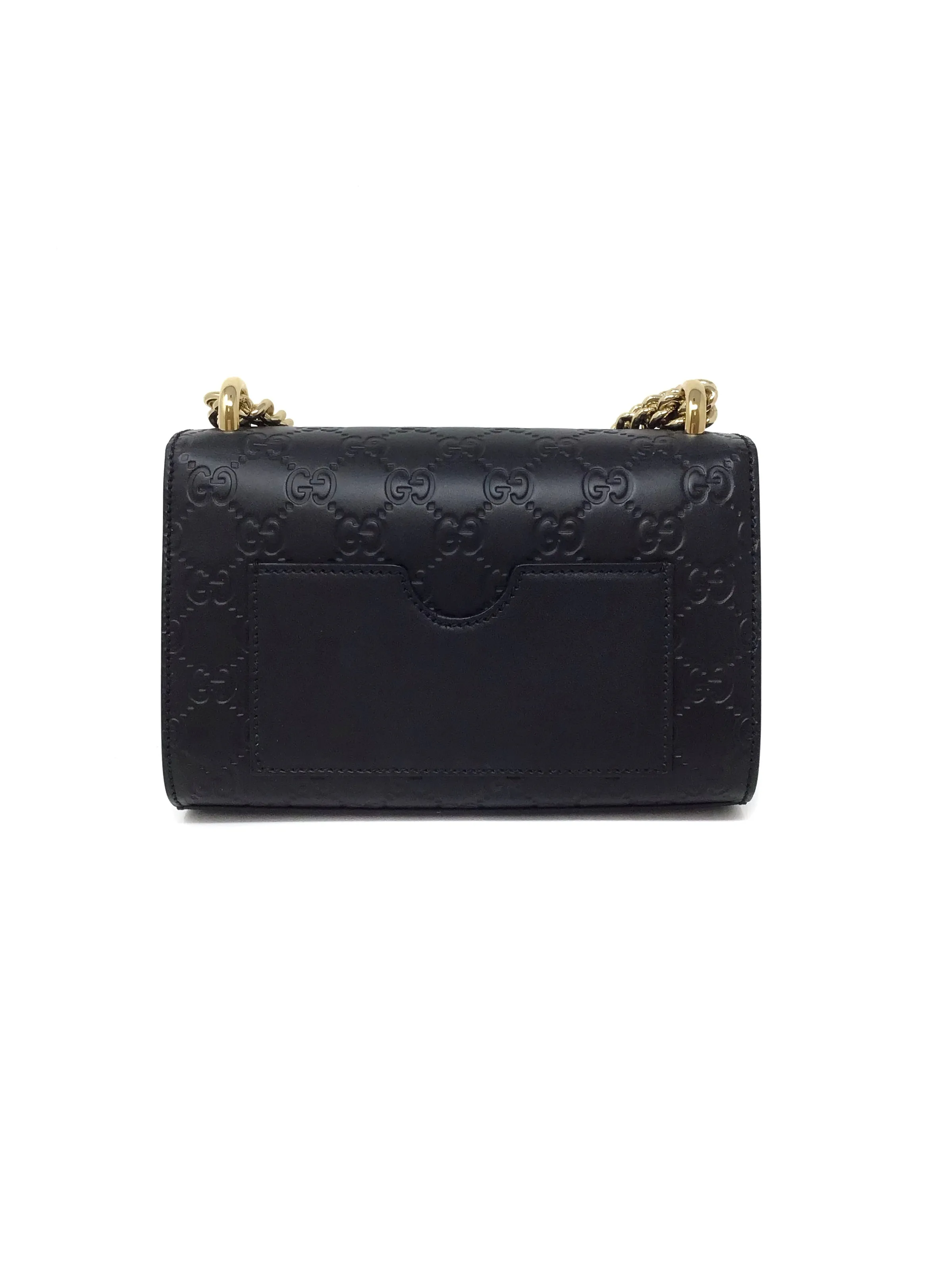 Gucci Black SM 'Padlock' Guccissima Shoulder Bag