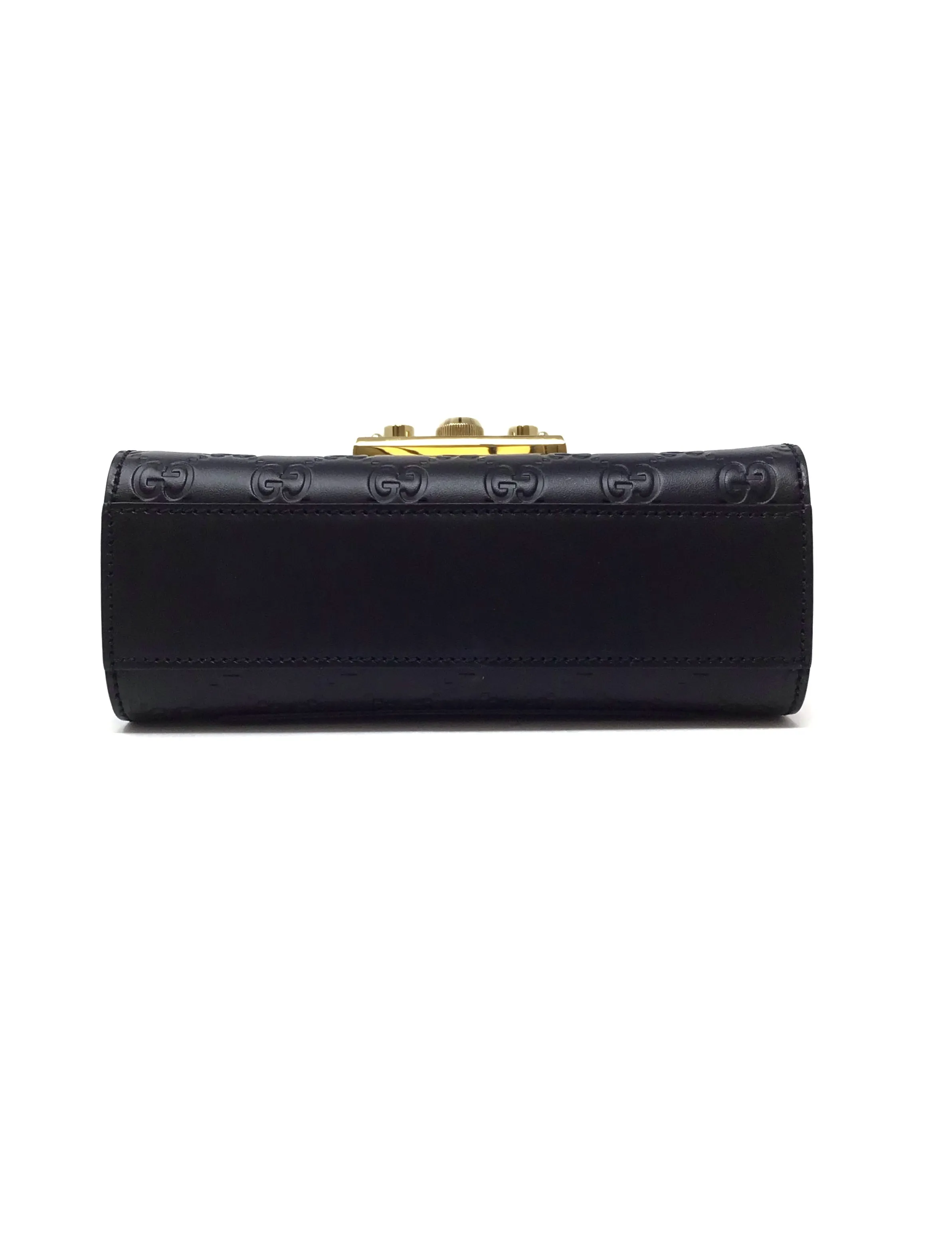 Gucci Black SM 'Padlock' Guccissima Shoulder Bag