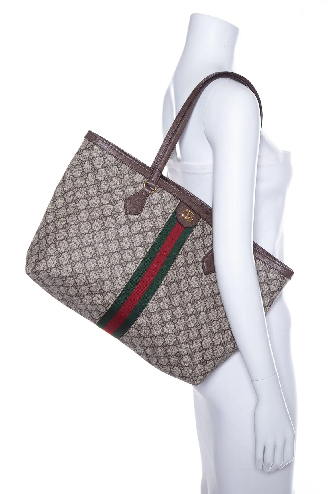Gucci Brown Monogram Ophidia Supreme Tote