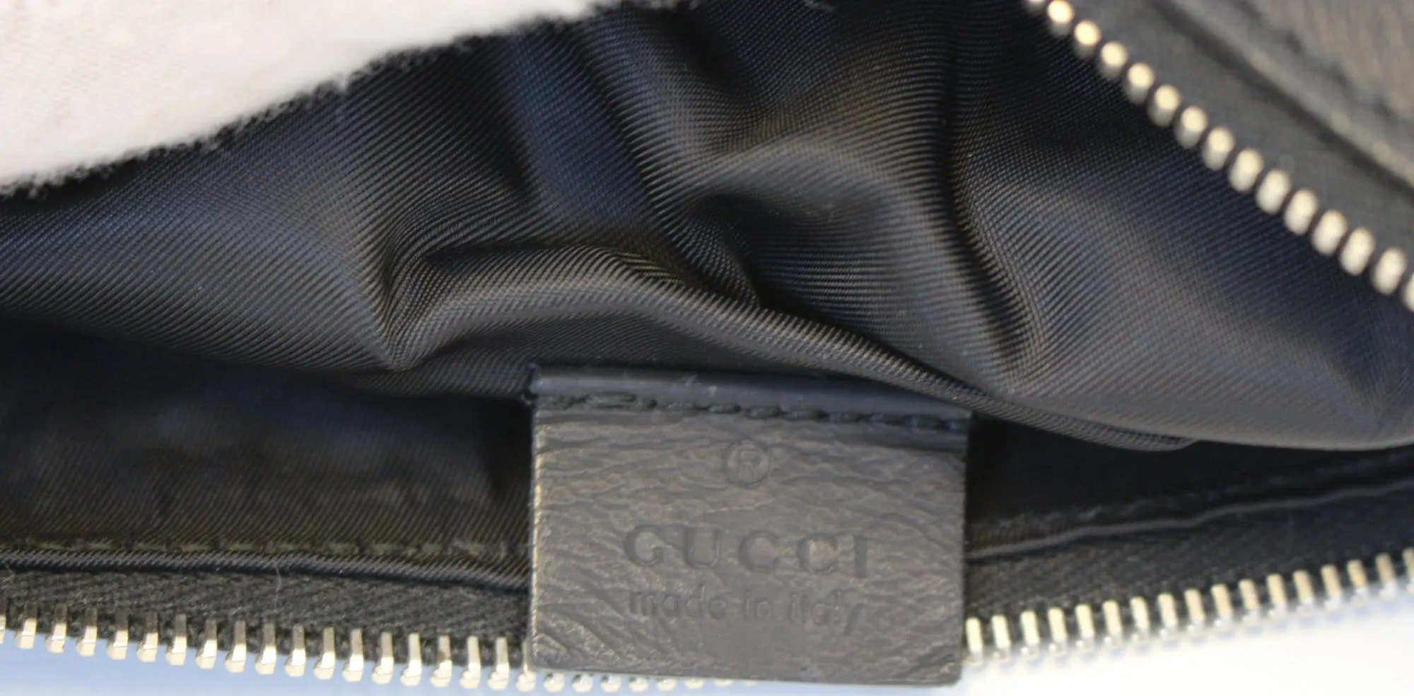 GUCCI GG Guccissima Black Leather Waist Crossbody Bag
