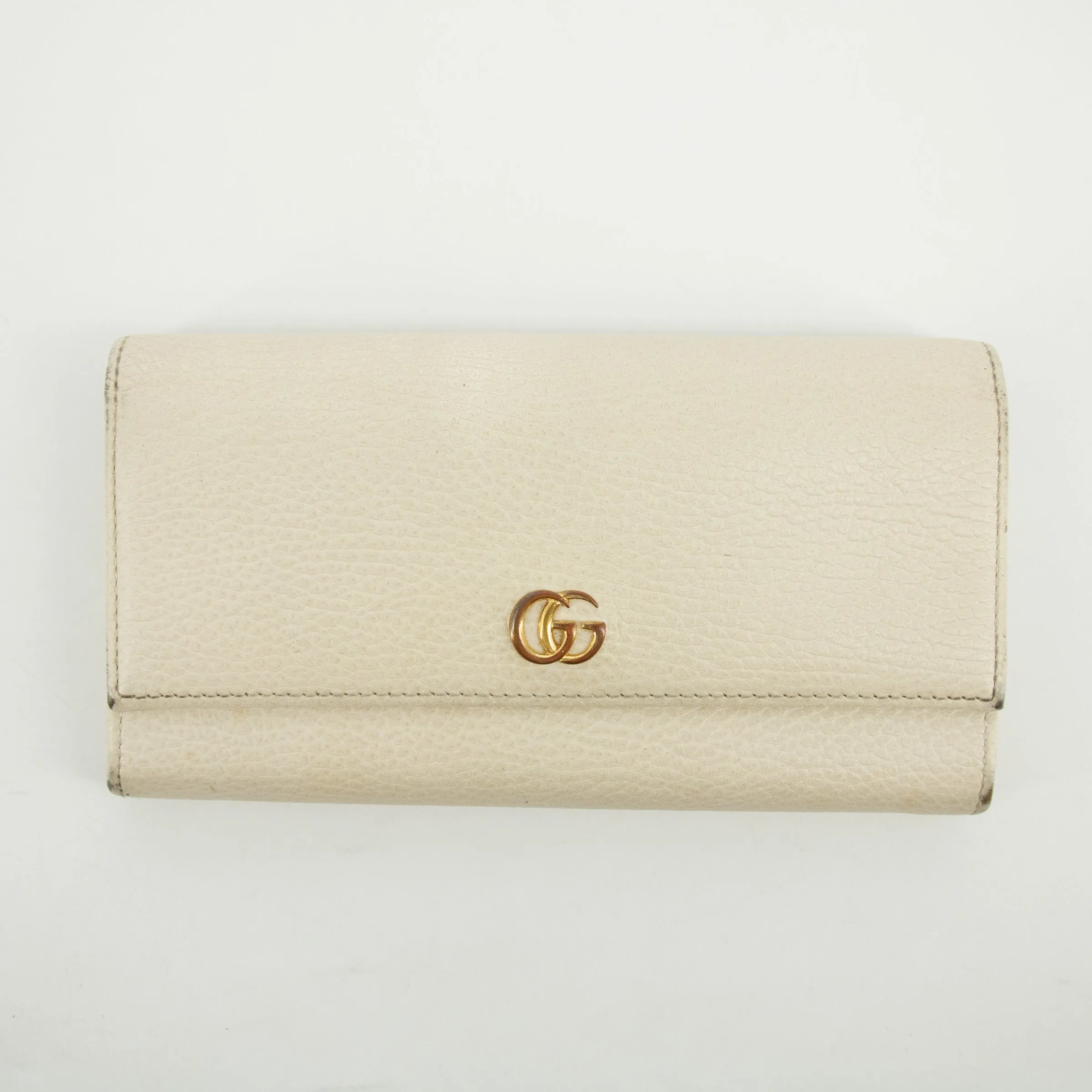 Gucci Ivory GG Marmont Leather Long Wallet #2638