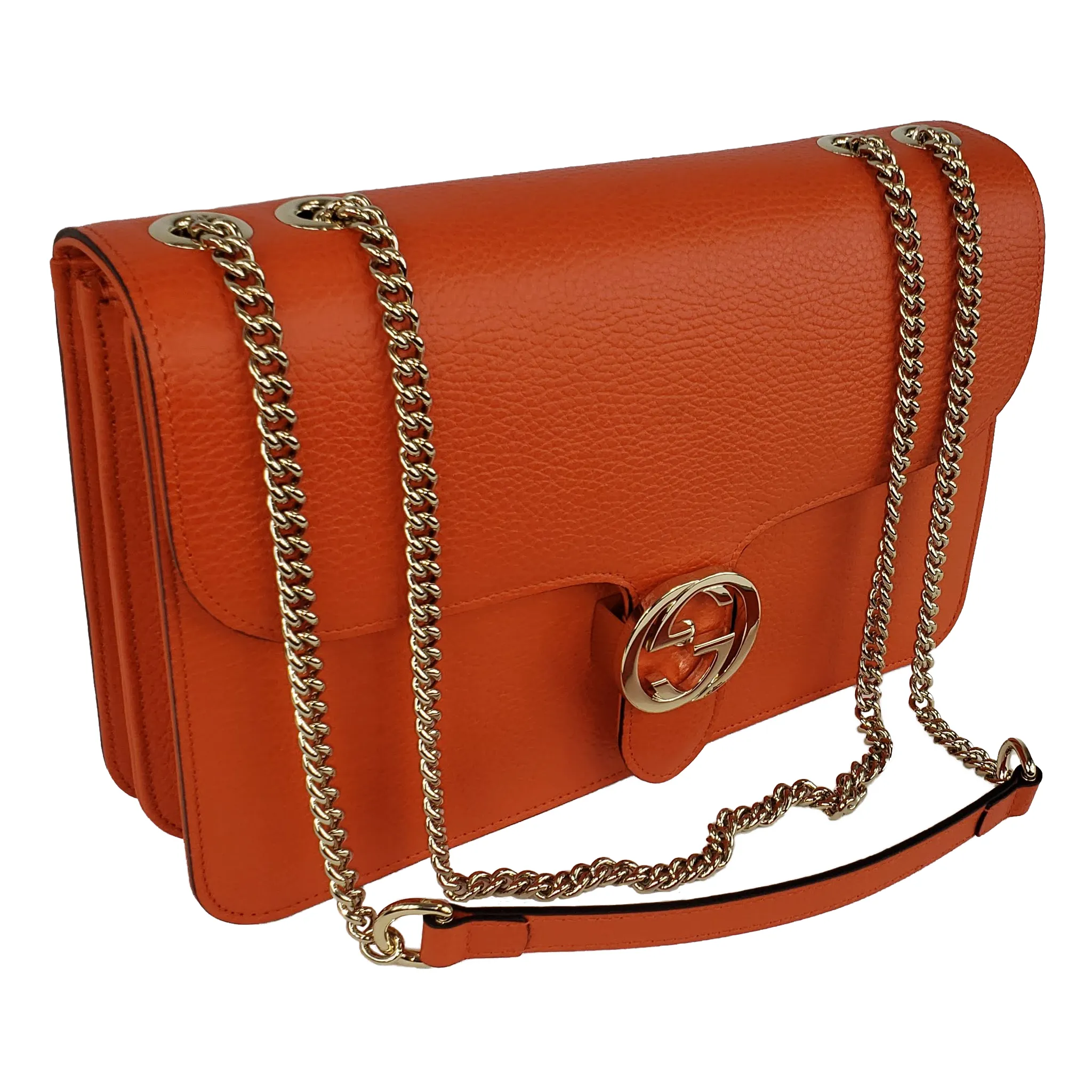 Gucci Medium Interlocking GG Crossbody Bag in Sun Orange