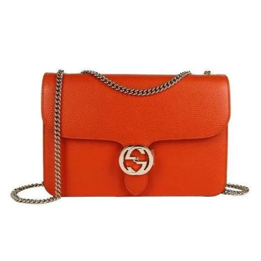 Gucci Medium Interlocking GG Crossbody Bag in Sun Orange