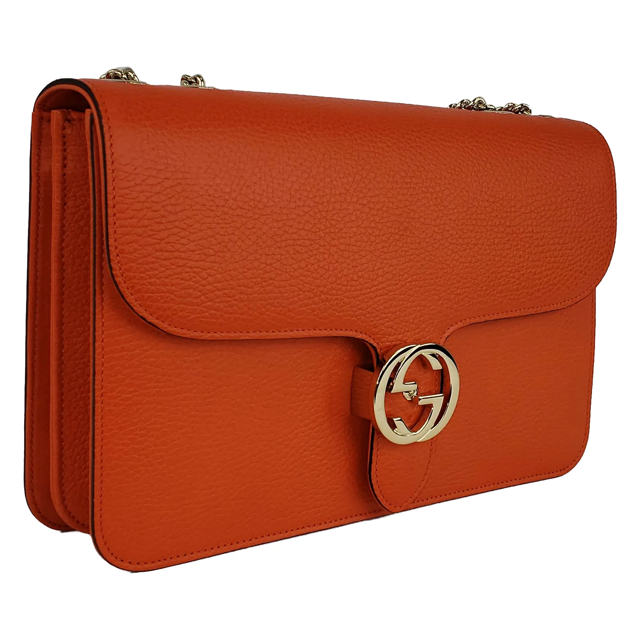 Gucci Medium Interlocking GG Crossbody Bag in Sun Orange