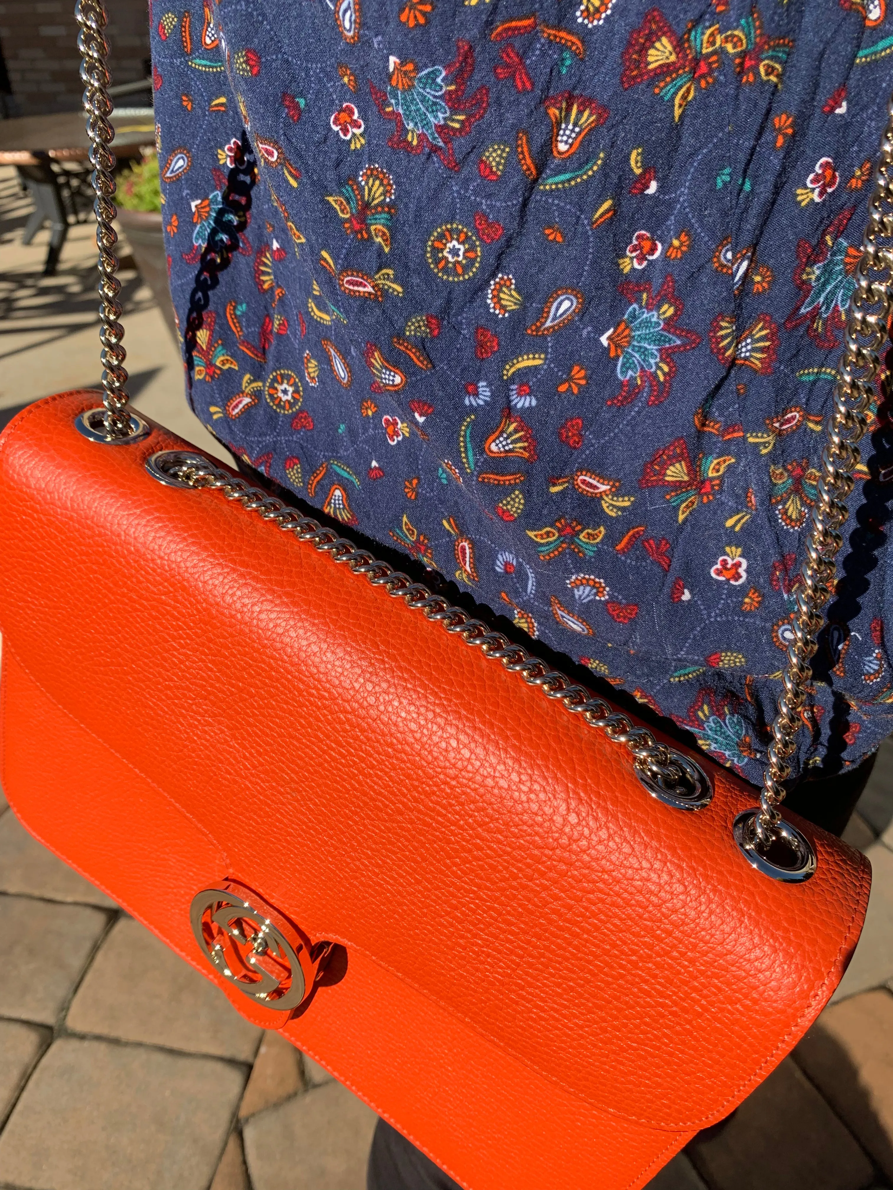 Gucci Medium Interlocking GG Crossbody Bag in Sun Orange