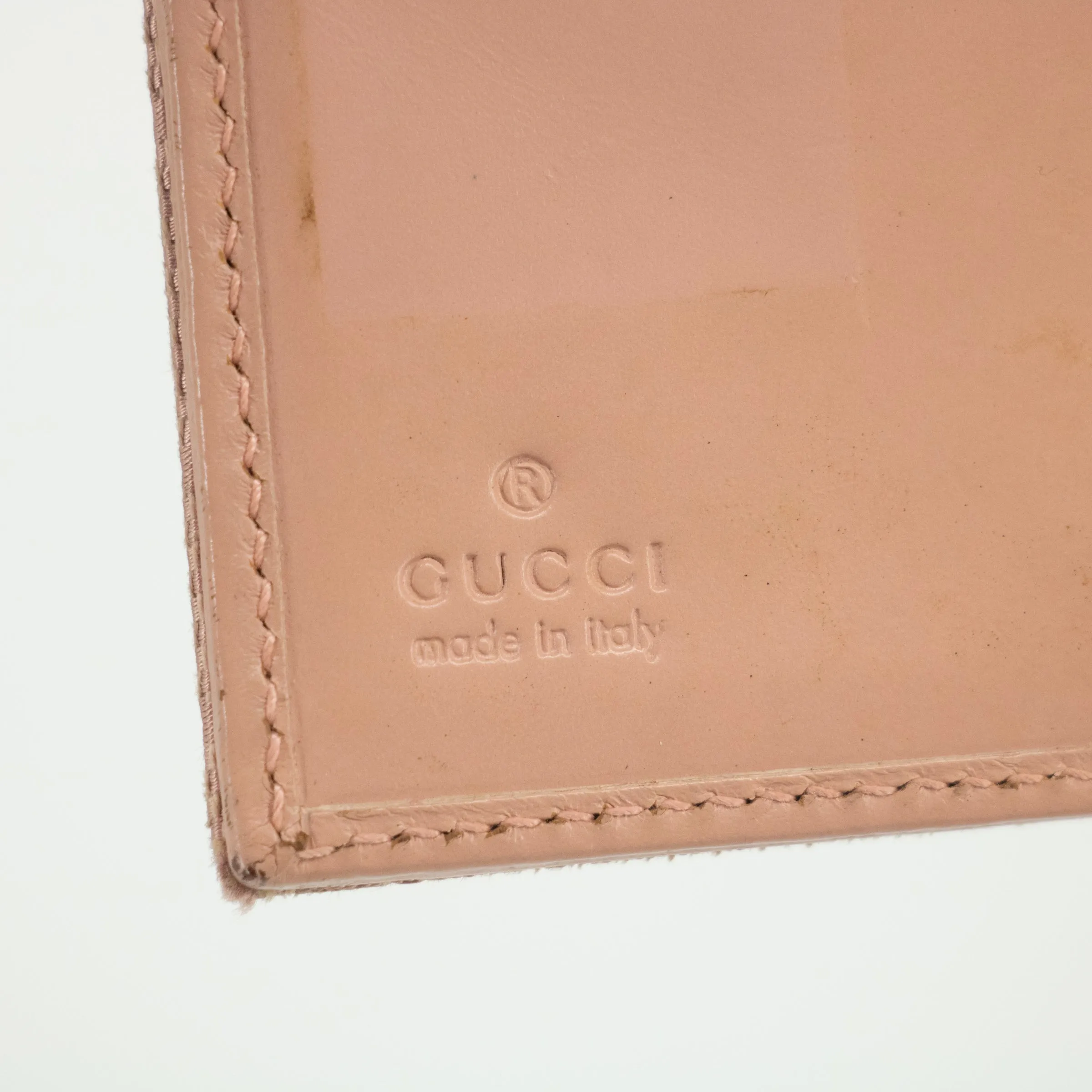 Gucci Pink Jackie GG Canvas x Leather Compact Wallet #2367