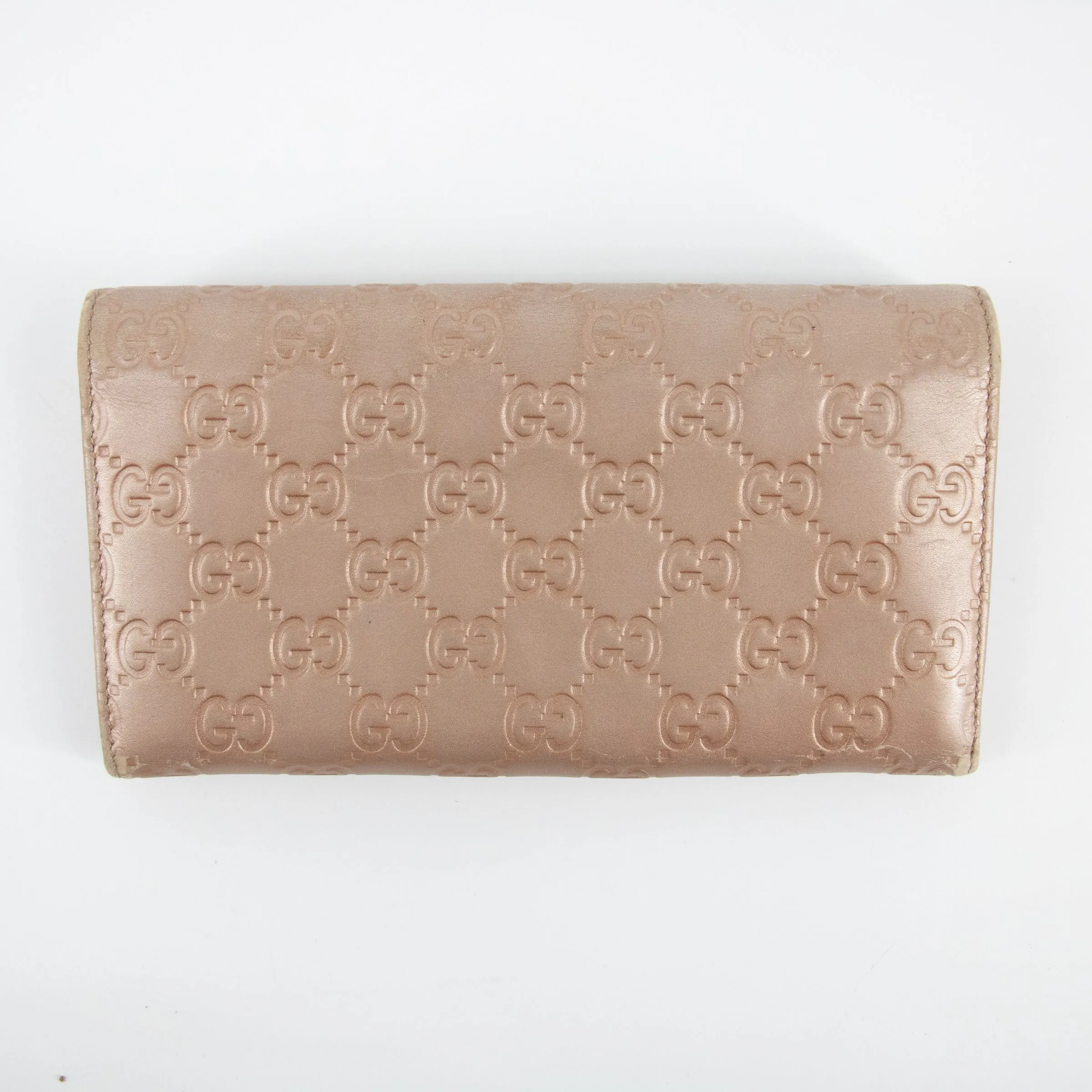 Gucci Pink x Brown Guccisima Lovely Heart Leather Long Wallet  #2286