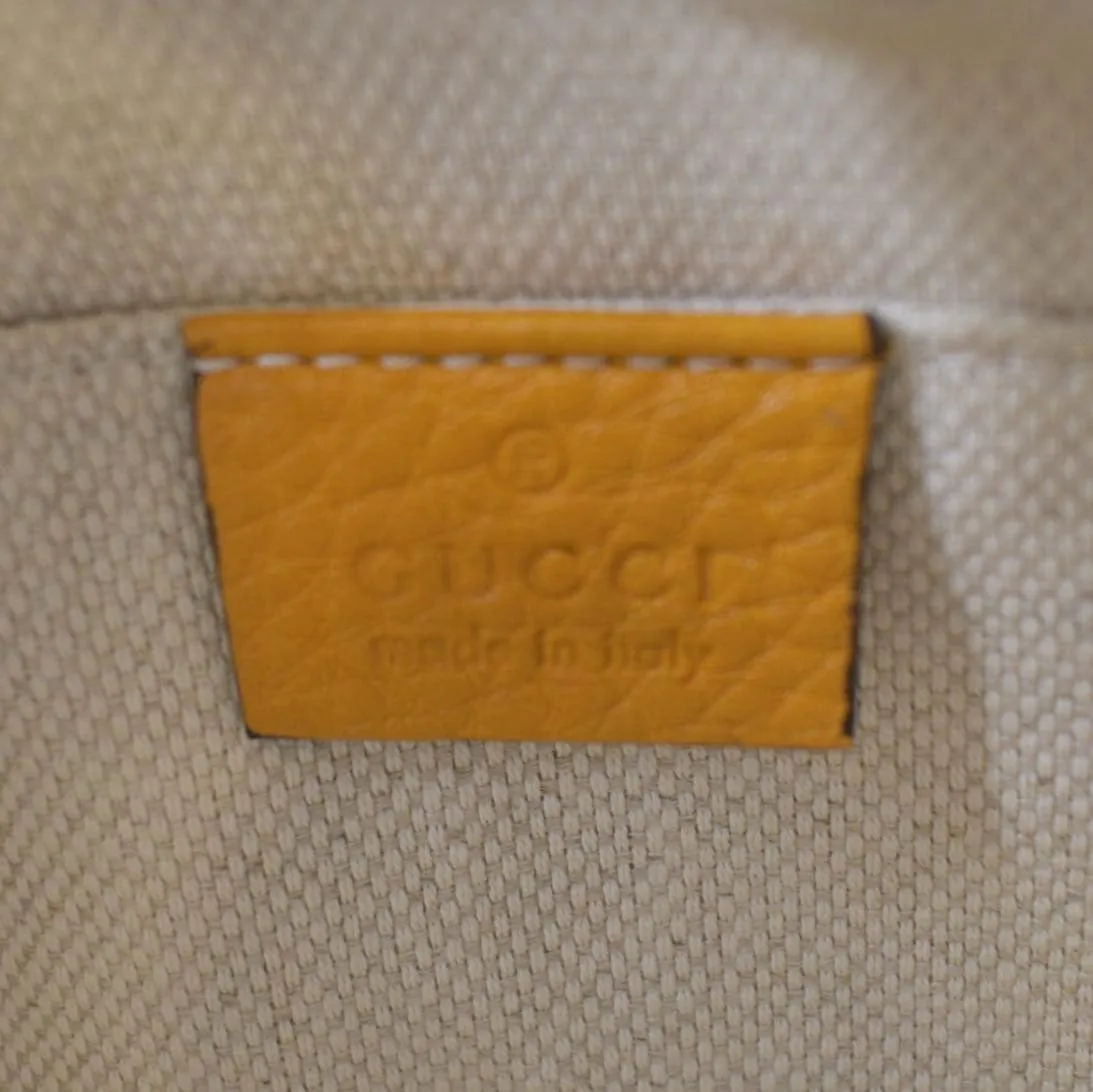GUCCI Soho Disco Camera Leather Crossbody Bag Orange 308364