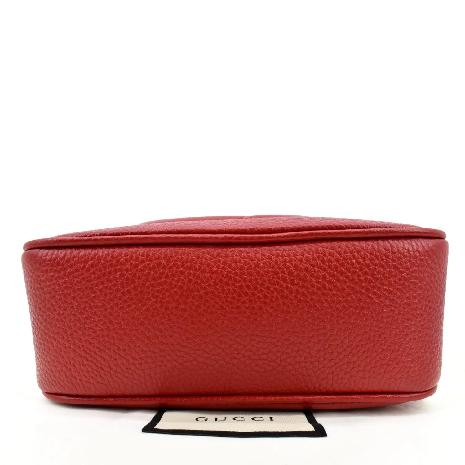 GUCCI Soho Disco Pebbled Leather Crossbody Bag Red 308364
