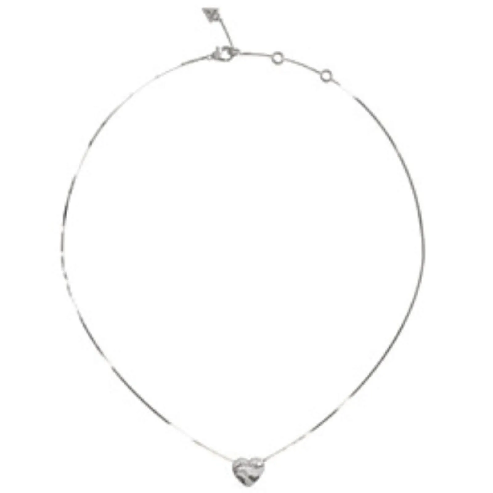 Guess In My Heart Silver Snake Chain Necklace