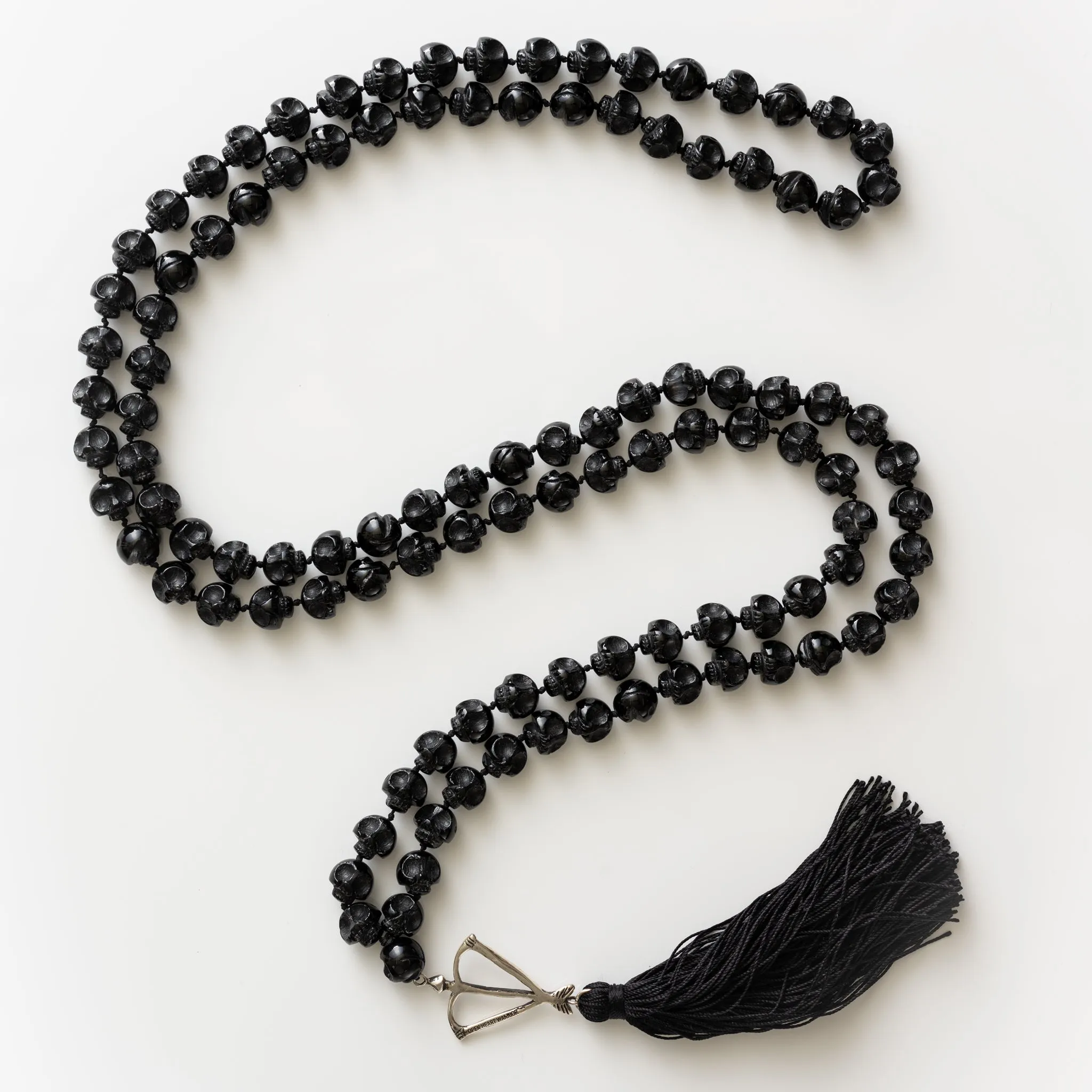 Hand Carved Onyx Skull Mala