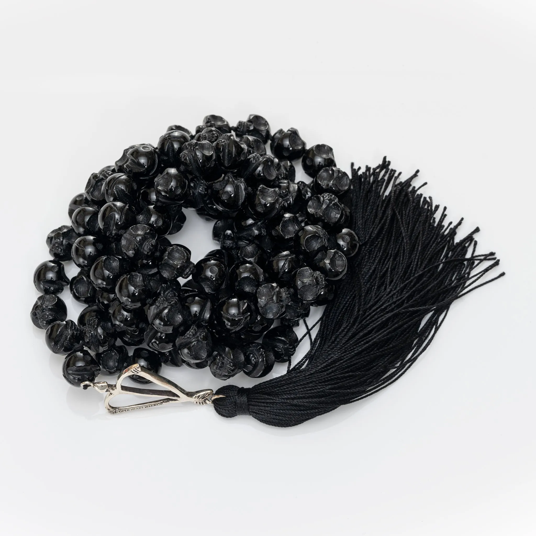 Hand Carved Onyx Skull Mala