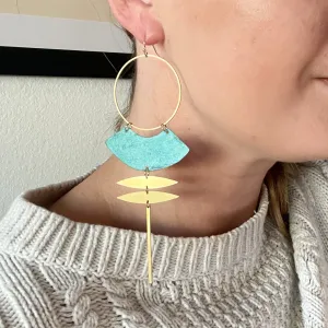 Handcut Brass Statement Earrings