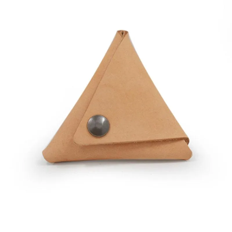 HANDMADE LEATHER CUTE Triangle Women Coin Change Holder Pouch PERSONALIZED MONOGRAMMED GIFT CUSTOM Coin Wallet Holder