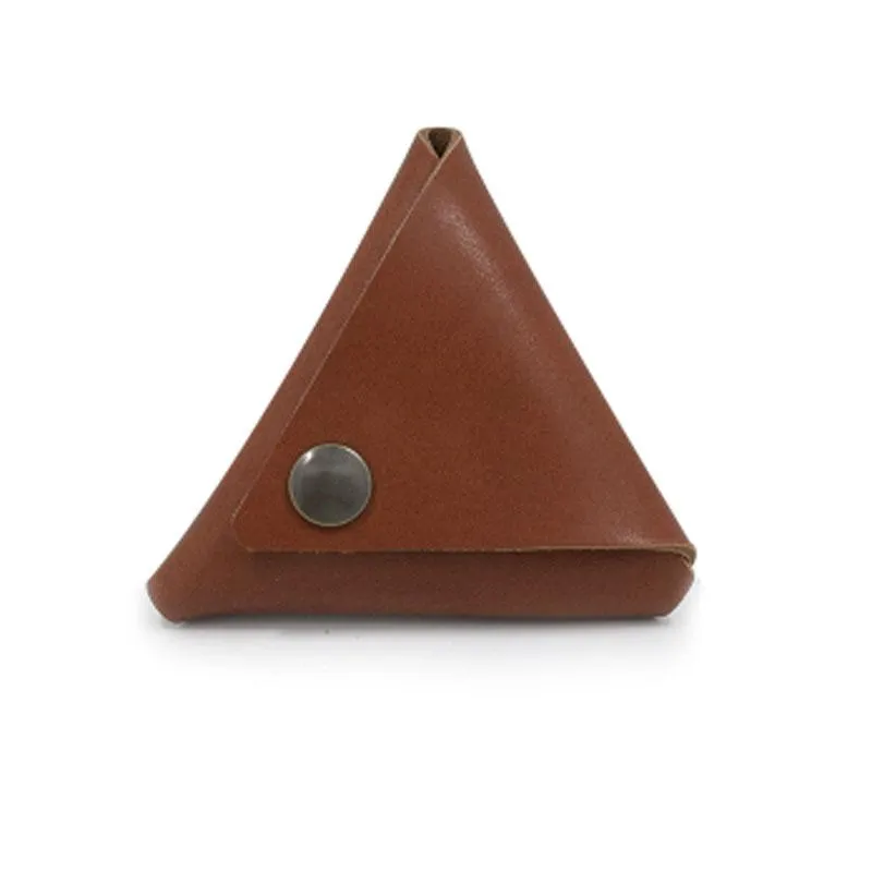 HANDMADE LEATHER CUTE Triangle Women Coin Change Holder Pouch PERSONALIZED MONOGRAMMED GIFT CUSTOM Coin Wallet Holder