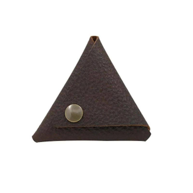 HANDMADE LEATHER CUTE Triangle Women Coin Change Holder Pouch PERSONALIZED MONOGRAMMED GIFT CUSTOM Coin Wallet Holder