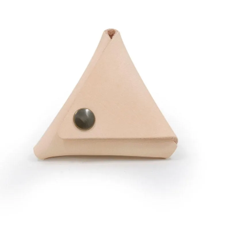 HANDMADE LEATHER CUTE Triangle Women Coin Change Holder Pouch PERSONALIZED MONOGRAMMED GIFT CUSTOM Coin Wallet Holder