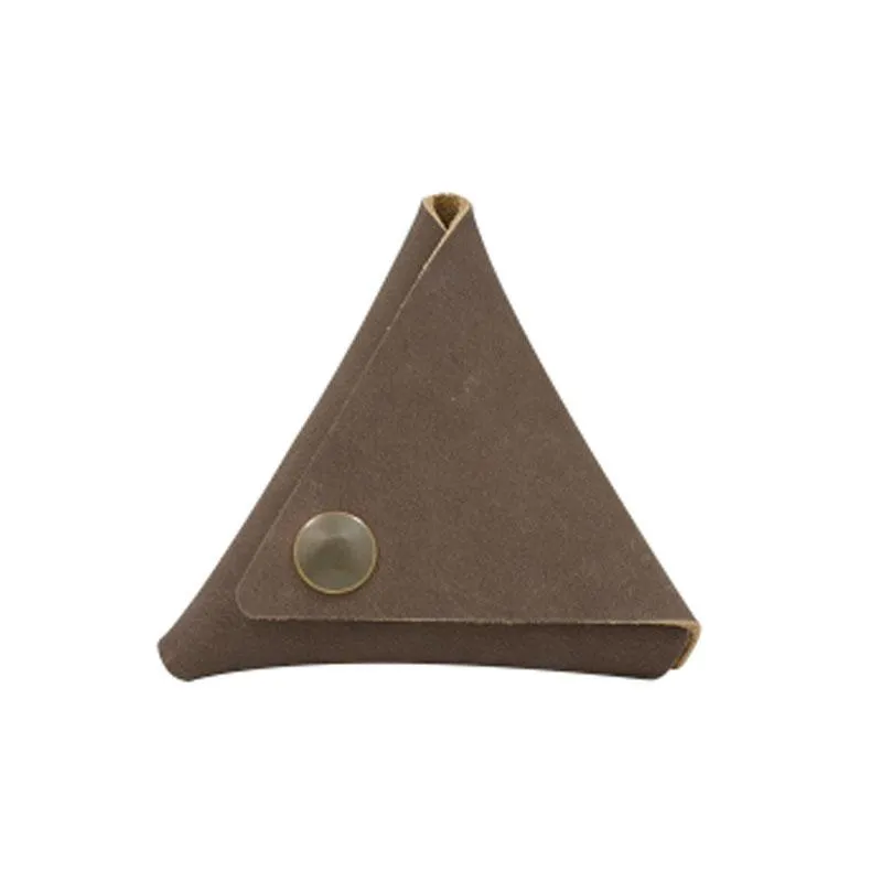 HANDMADE LEATHER CUTE Triangle Women Coin Change Holder Pouch PERSONALIZED MONOGRAMMED GIFT CUSTOM Coin Wallet Holder