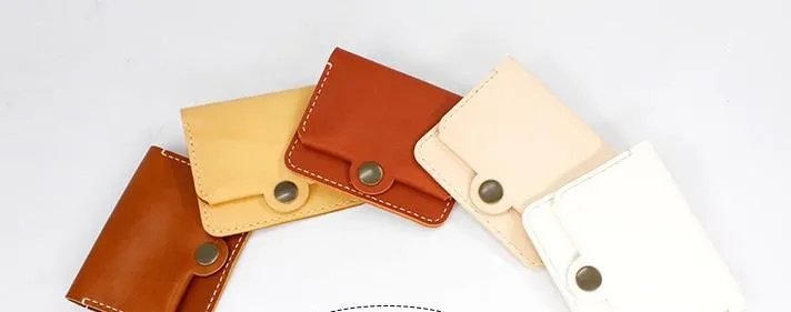 HANDMADE LEATHER CUTE Women Card Change Holder Pouch PERSONALIZED MONOGRAMMED GIFT CUSTOM Coin Wallet Holder
