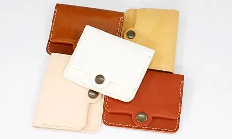 HANDMADE LEATHER CUTE Women Card Change Holder Pouch PERSONALIZED MONOGRAMMED GIFT CUSTOM Coin Wallet Holder