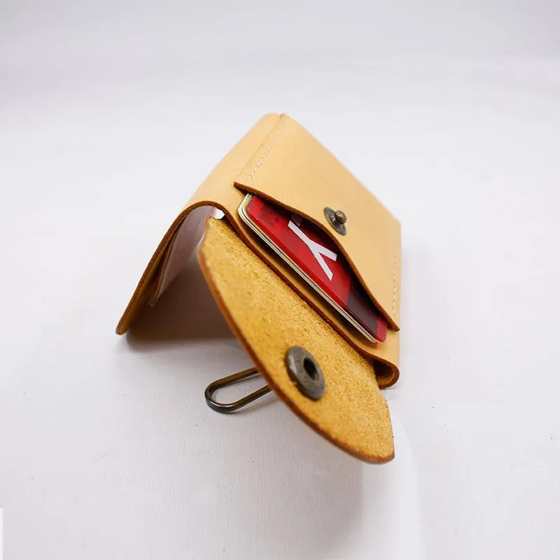 HANDMADE LEATHER CUTE Women Card Keys Holder Pouch PERSONALIZED MONOGRAMMED GIFT CUSTOM Key Wallet Holder