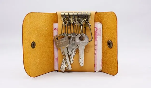 HANDMADE LEATHER CUTE Women Card Keys Holder Pouch PERSONALIZED MONOGRAMMED GIFT CUSTOM Key Wallet Holder