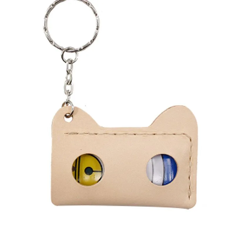 HANDMADE LEATHER CUTE Women Cat CARD Holder Keychain PERSONALIZED MONOGRAMMED GIFT CUSTOM Wallet Card Holder keyring