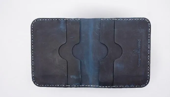 HANDMADE LEATHER CUTE Women Constellation Bifold Blue Small Wallet PERSONALIZED MONOGRAMMED GIFT CUSTOM Wallet