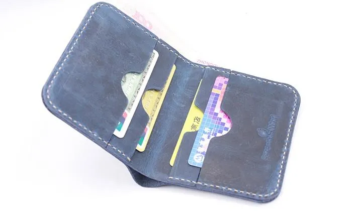HANDMADE LEATHER CUTE Women Constellation Bifold Blue Small Wallet PERSONALIZED MONOGRAMMED GIFT CUSTOM Wallet