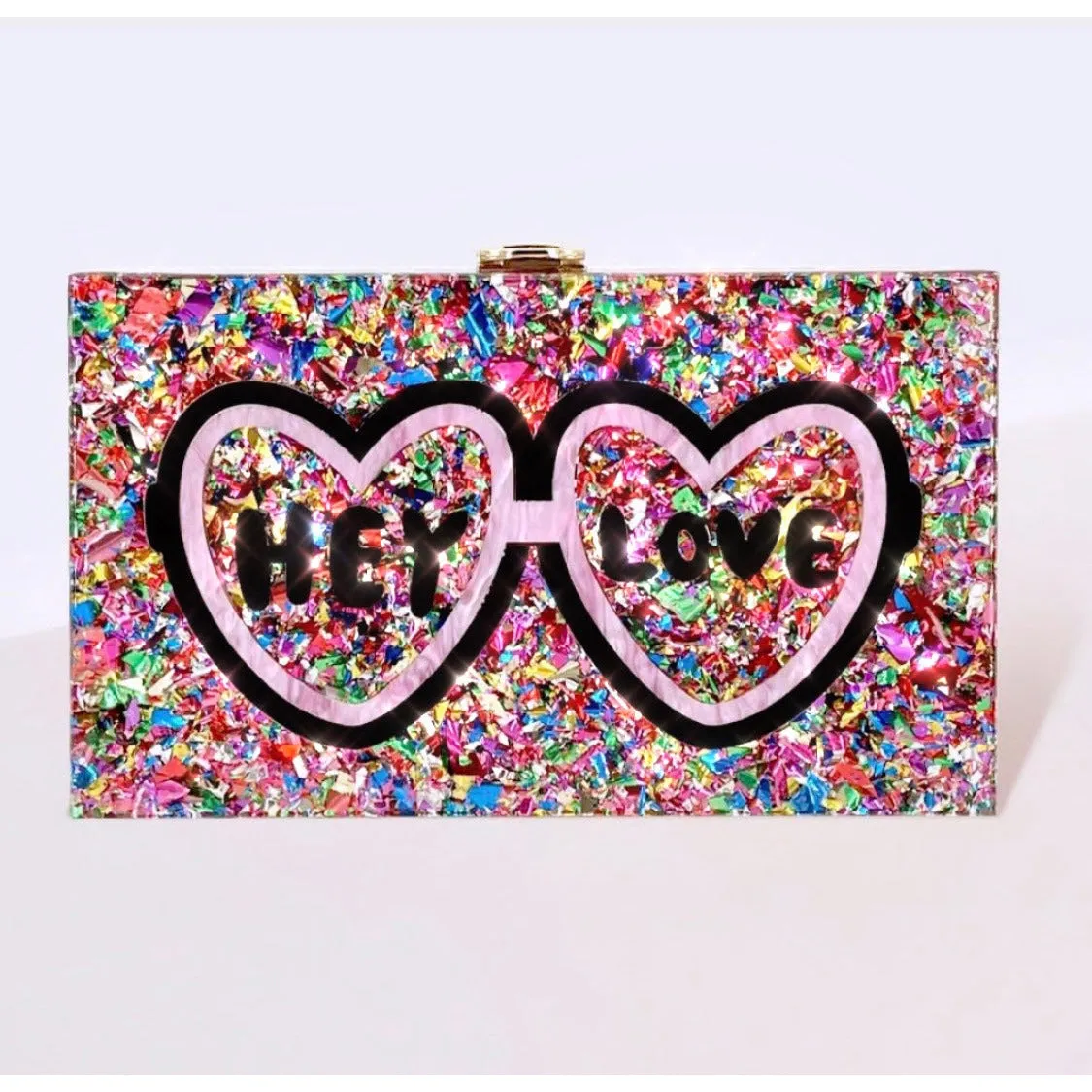 Hey Love Statement Clutch