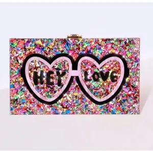 Hey Love Statement Clutch