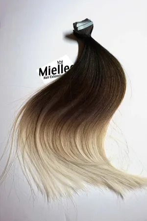 High Contrast Neutral Ombre Seamless Tape Ins - Straight Hair