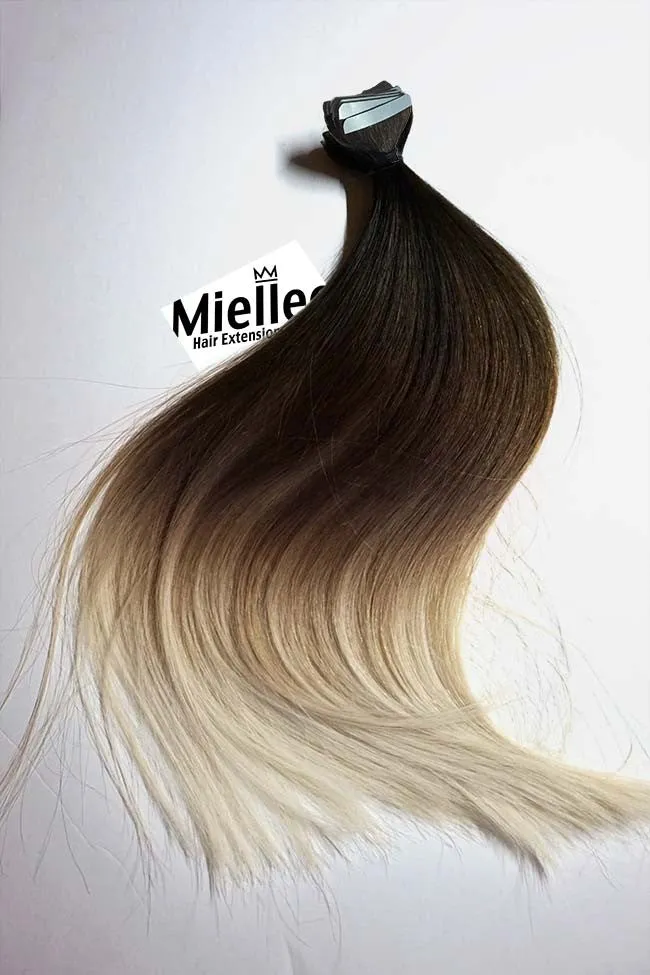 High Contrast Neutral Ombre Seamless Tape Ins - Straight Hair
