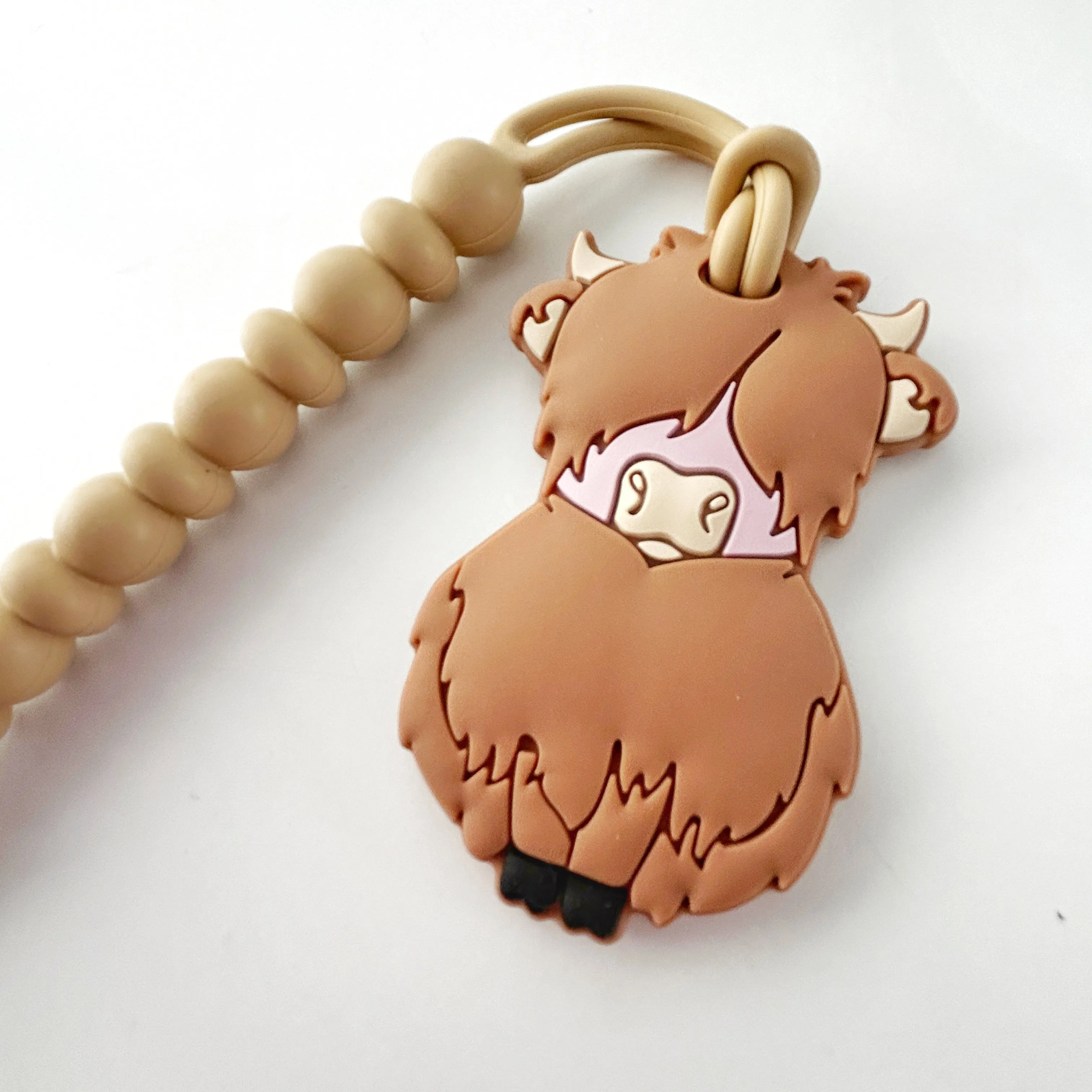 Highland Cow Teether || Clip on Teether