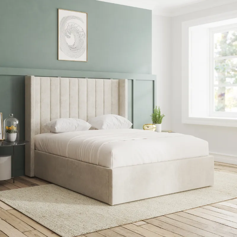 Hilton Winged Upholstered Bed Frame