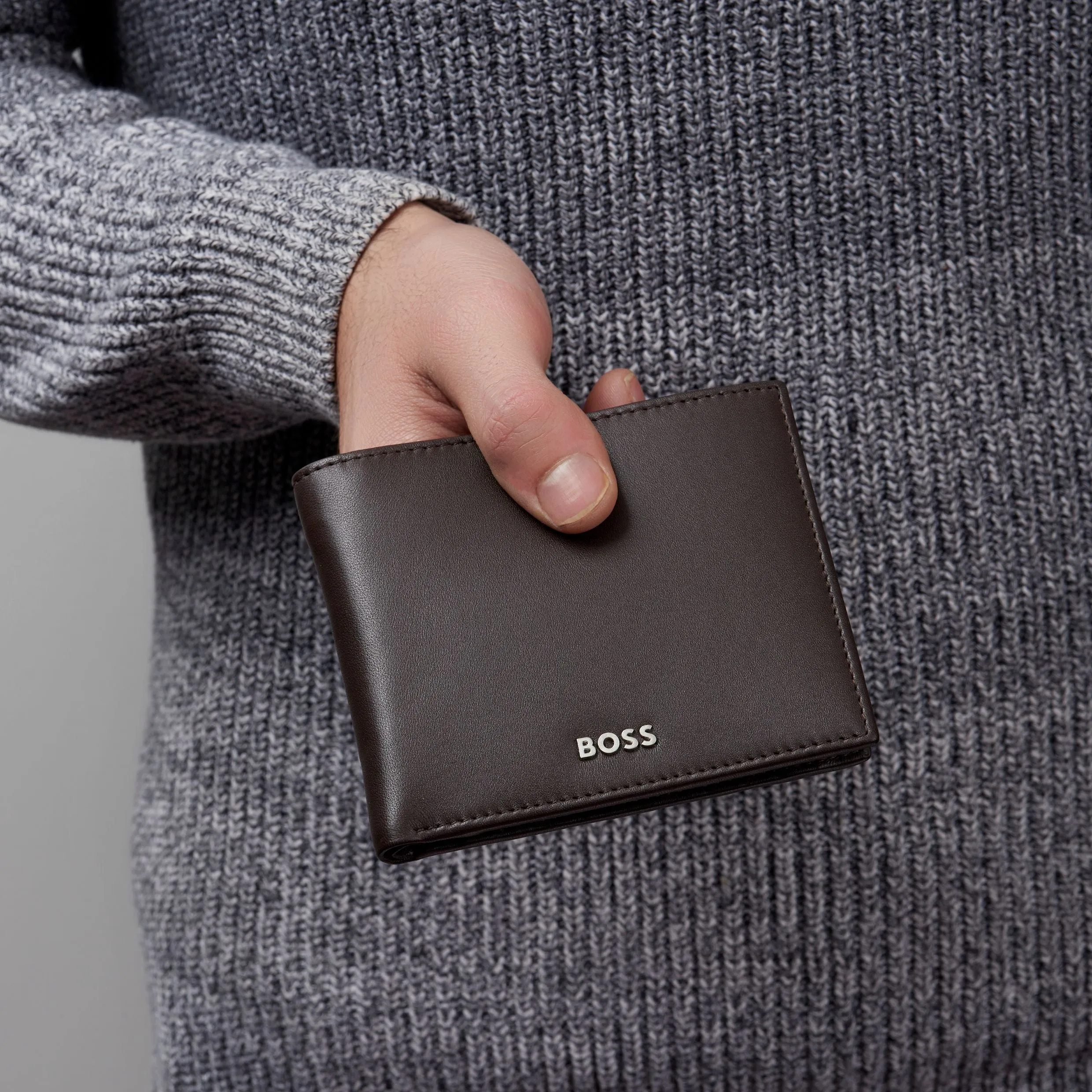 HUGO BOSS HLN403Y - Money wallet with flap Classic Smooth Brown