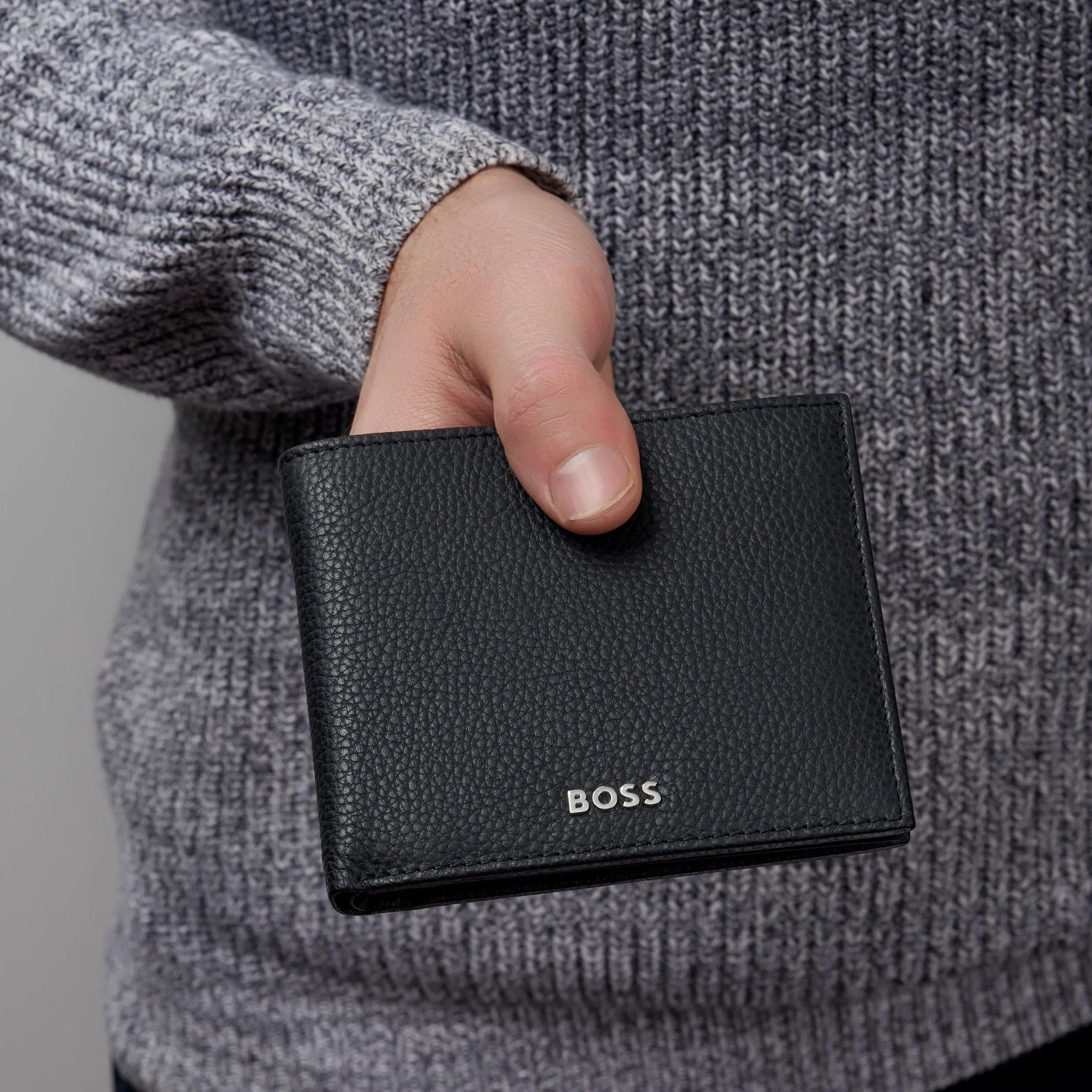 HUGO BOSS HLN416A - Money wallet with flap Classic Grained Black