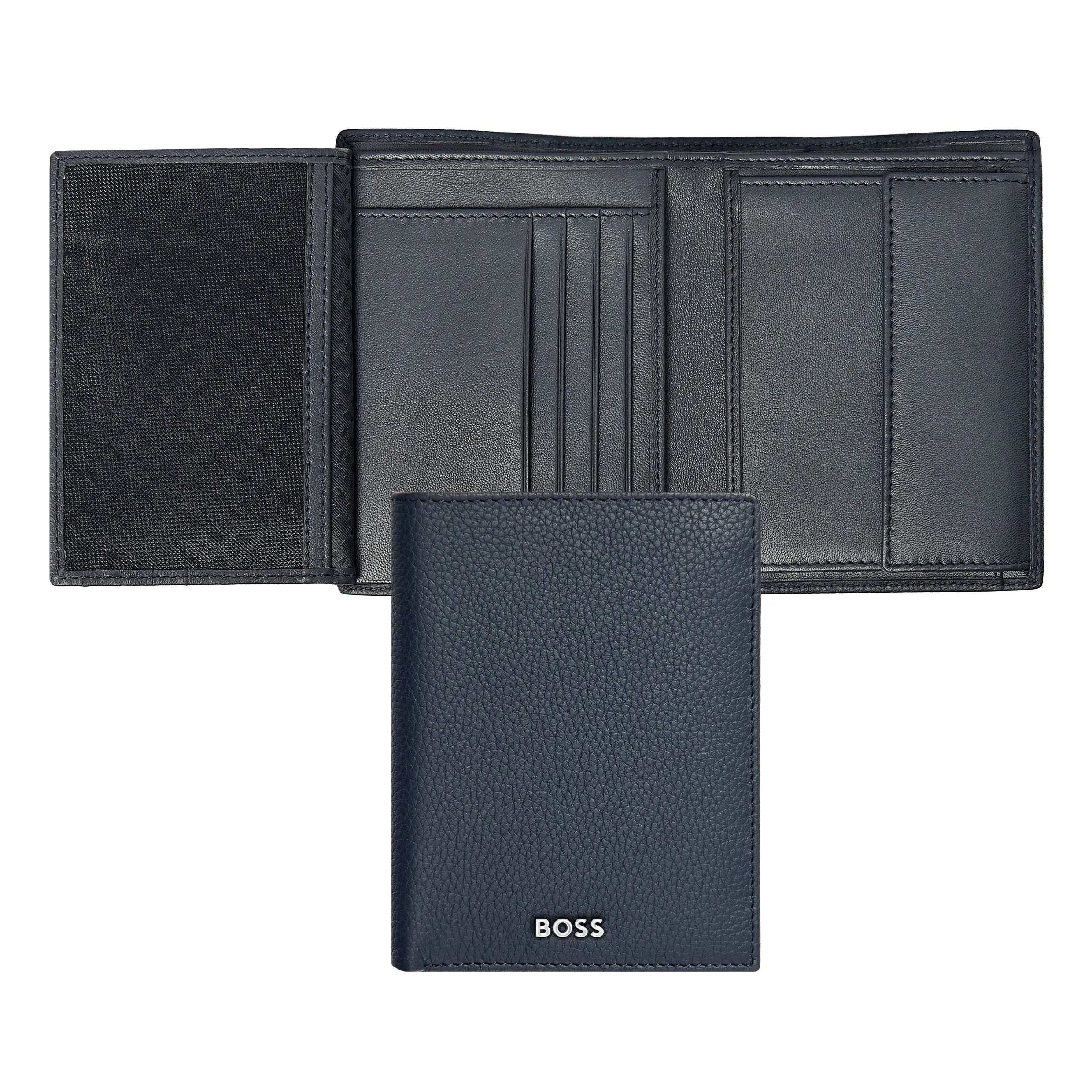 HUGO BOSS HLO416N - Money wallet Vertical flap Classic Grained Navy