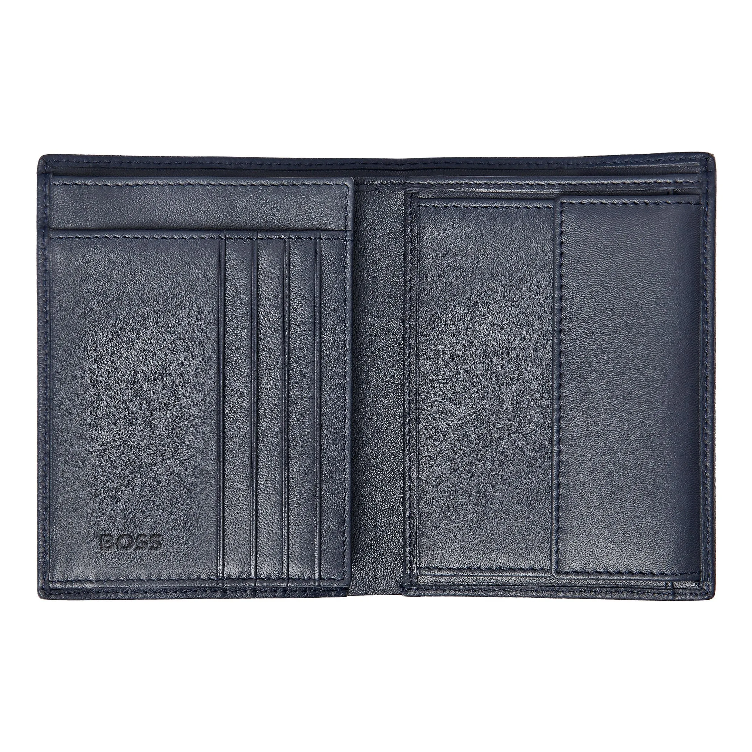 HUGO BOSS HLO416N - Money wallet Vertical flap Classic Grained Navy